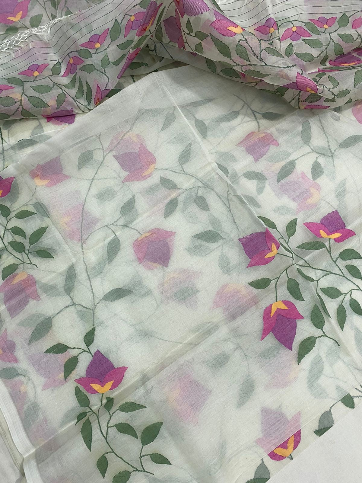 Yashmani tantuj jamdani sarees - Saffronfashionindia