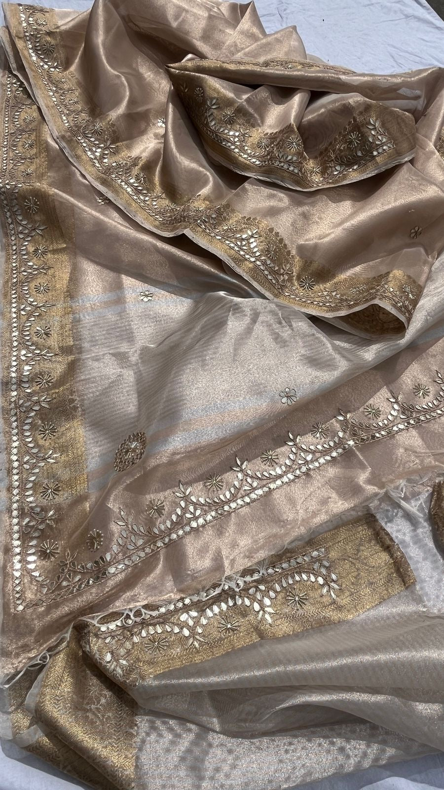 Handlooms Tissue Zari saree Partywear sarees - Saffronfashionindia