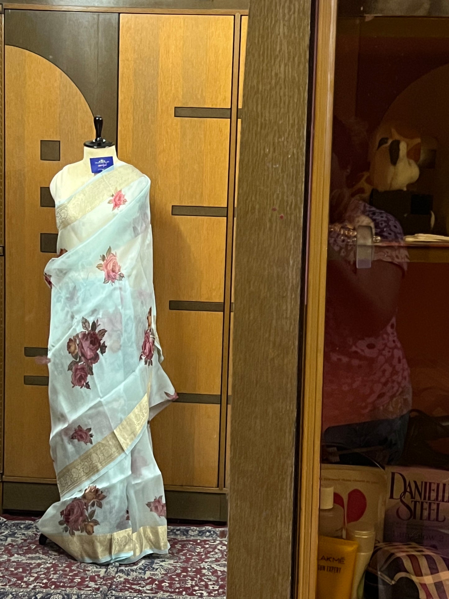 Naisha organza floral saree sexy sari - Saffronfashionindia