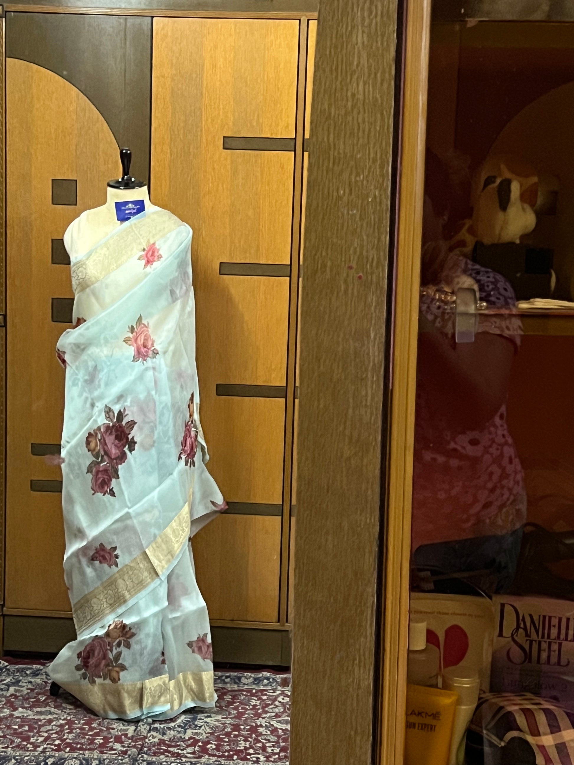 Naisha organza floral saree sexy sari - Saffronfashionindia