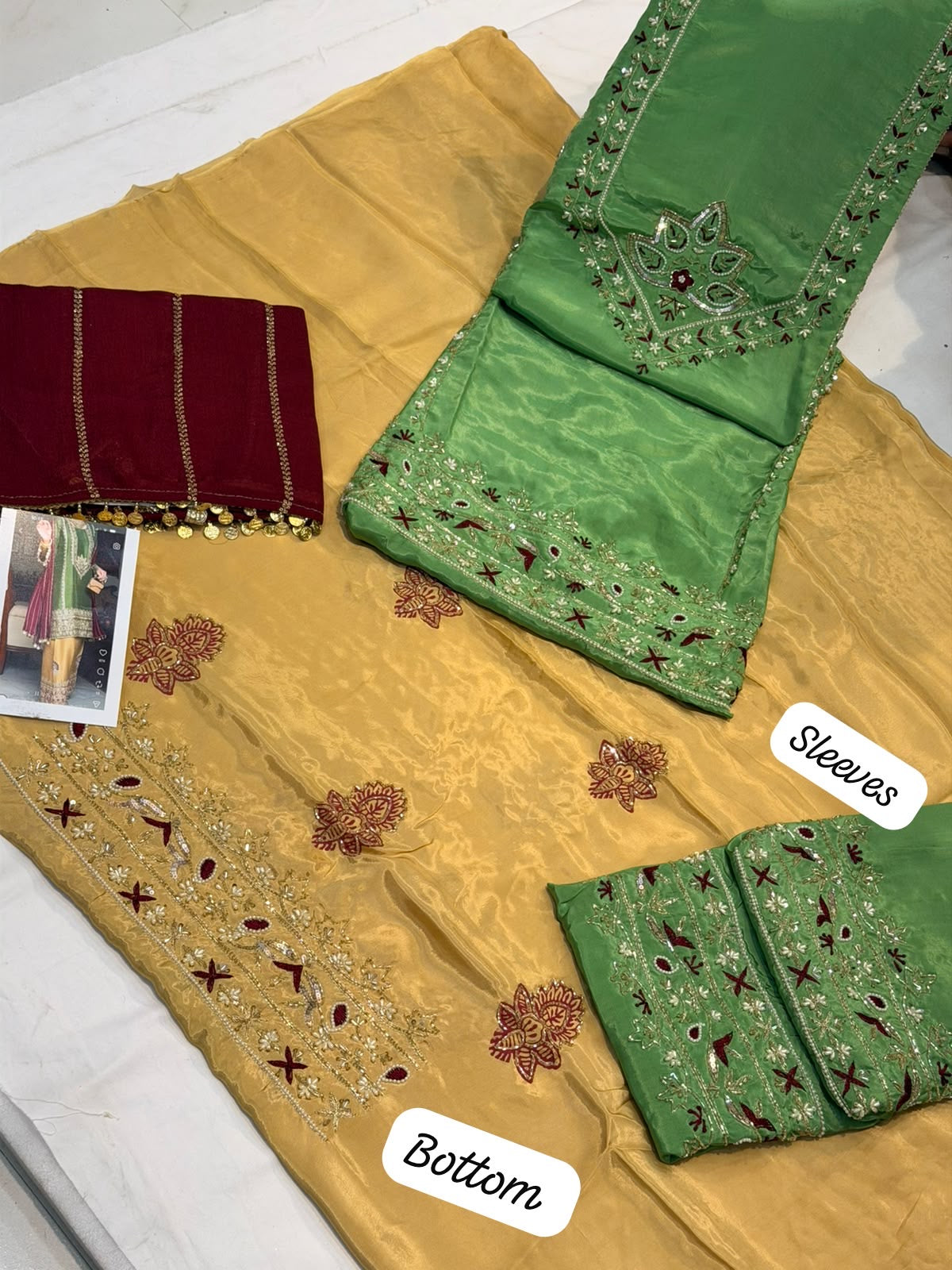 Gulmohar salwar suit Crepe salwar kameez punjabi salwar suit SaffronFashion