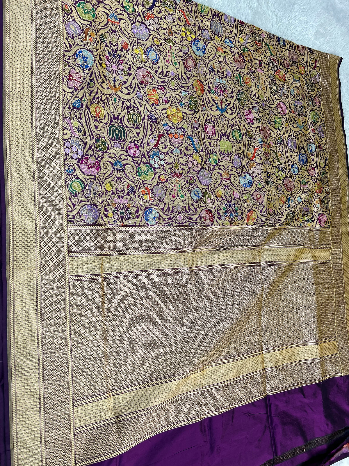 Double iktara handwoven saree traditional Indian heritage sari blouse SaffronFashion