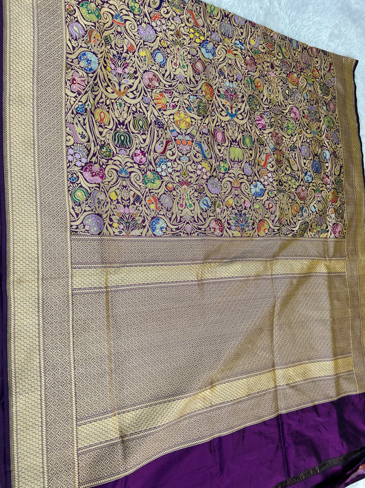 Double iktara handwoven saree traditional Indian heritage sari blouse SaffronFashion