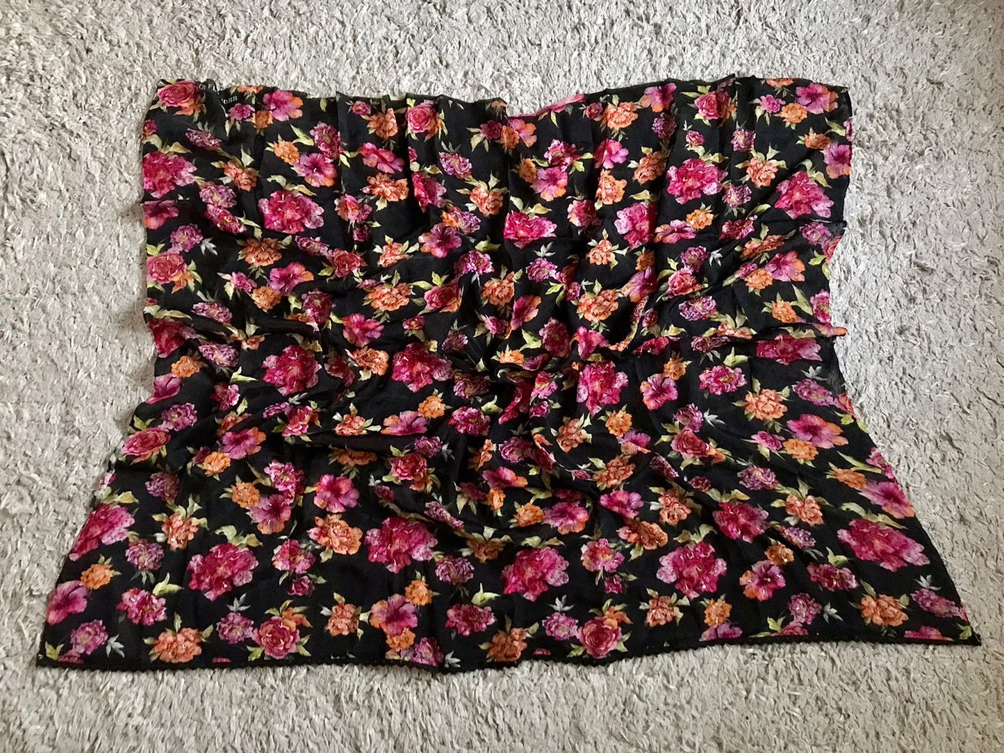 Floral saree black saree Partywear sari blouse women clothing Saffronfashionindia