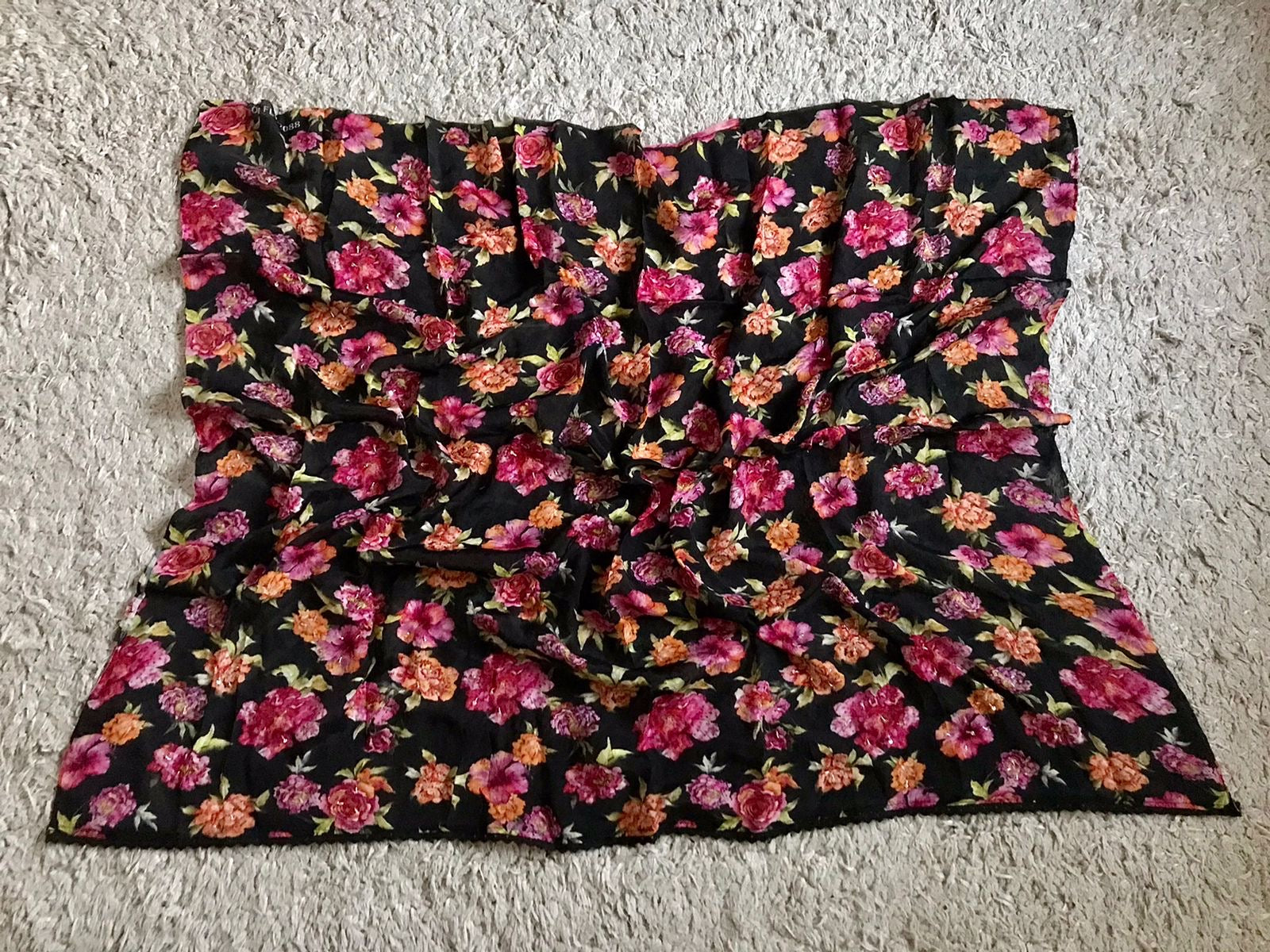 Floral saree black saree Partywear sari blouse women clothing Saffronfashionindia