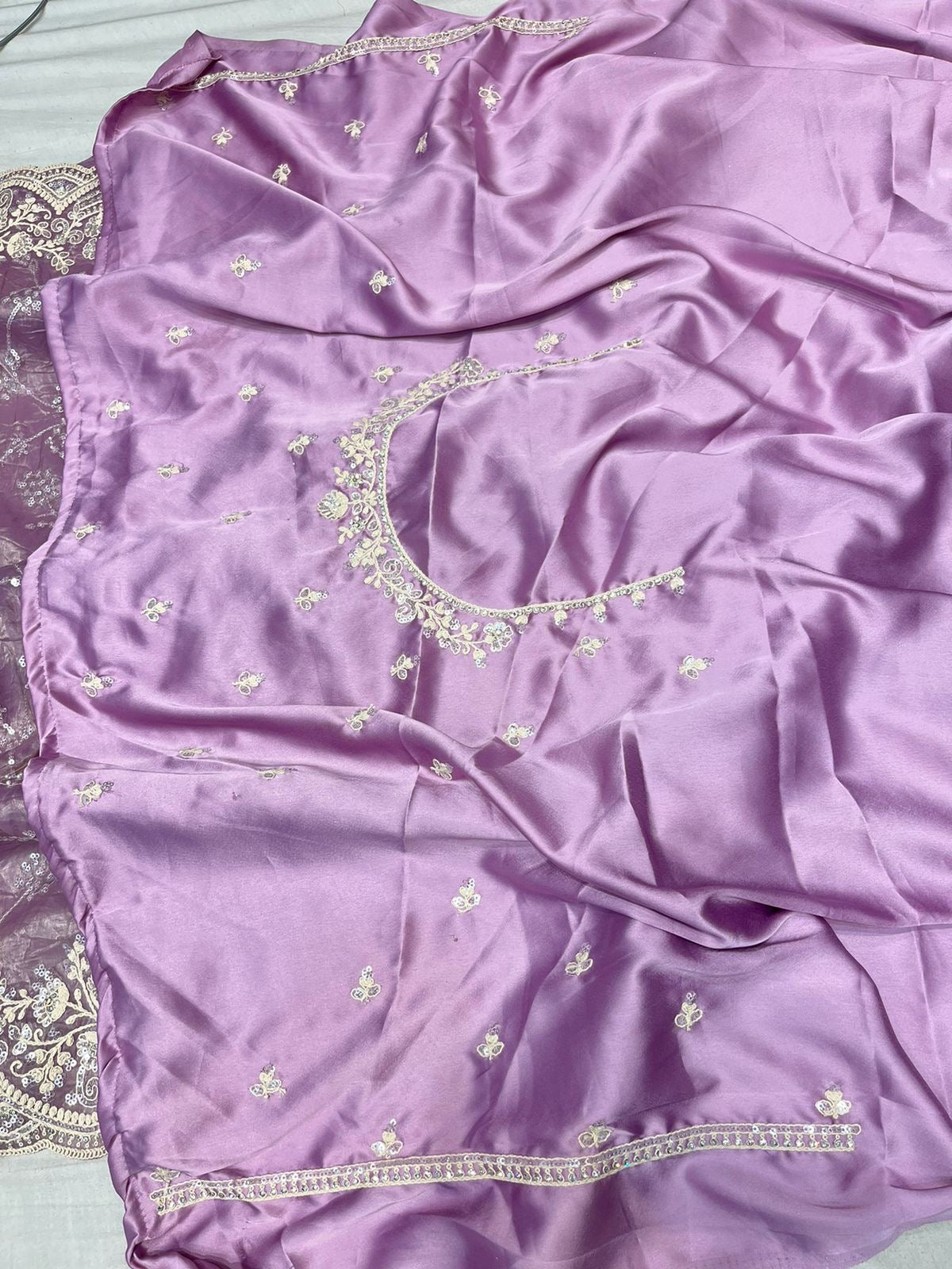 Rahika crush organza sequins saree - Saffronfashionindia