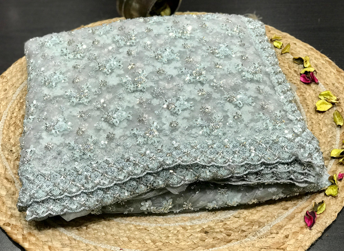 Designer net saree stylish sari blouse wedding sarees SaffronFashion