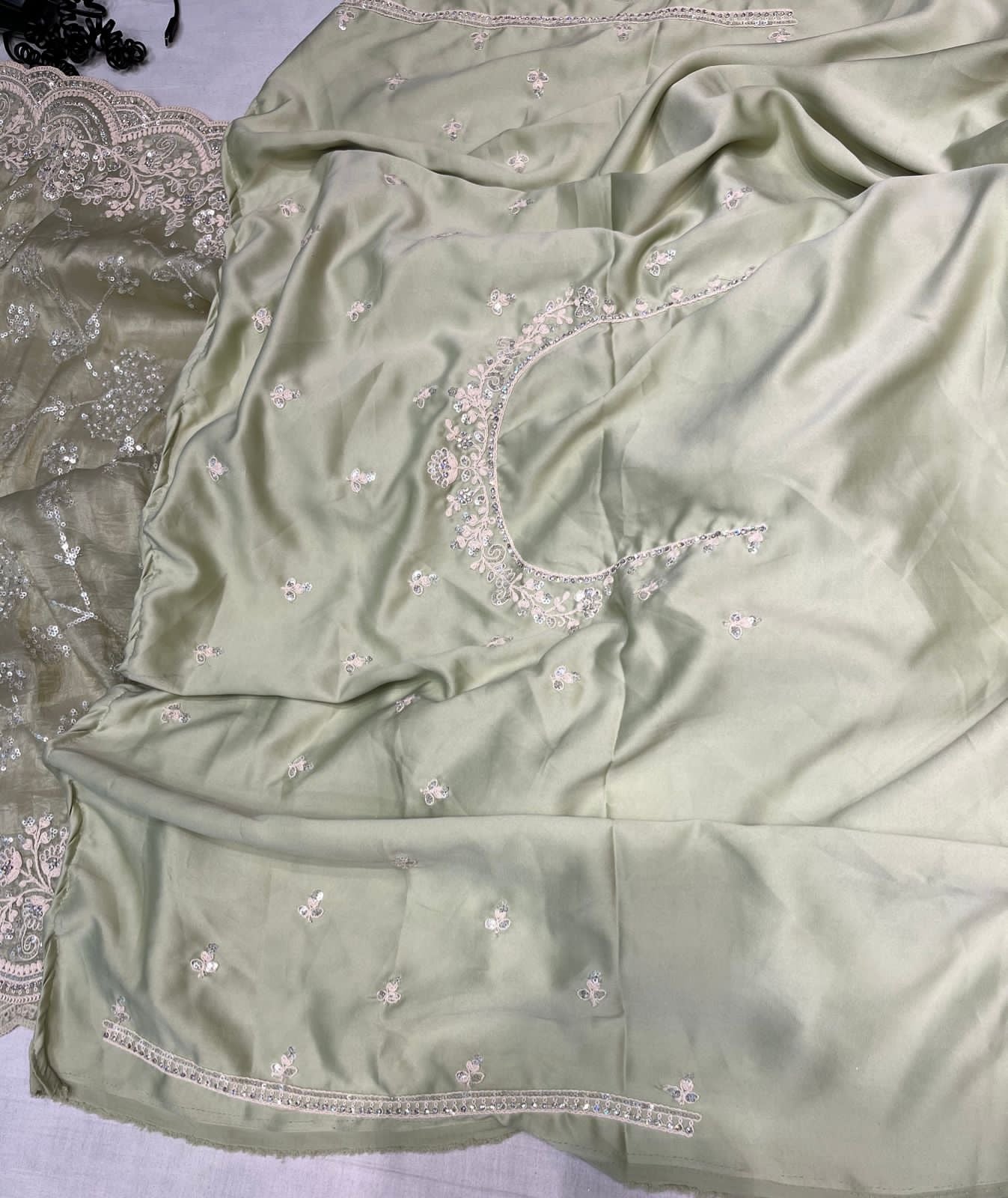 Rahika crush organza sequins saree - Saffronfashionindia