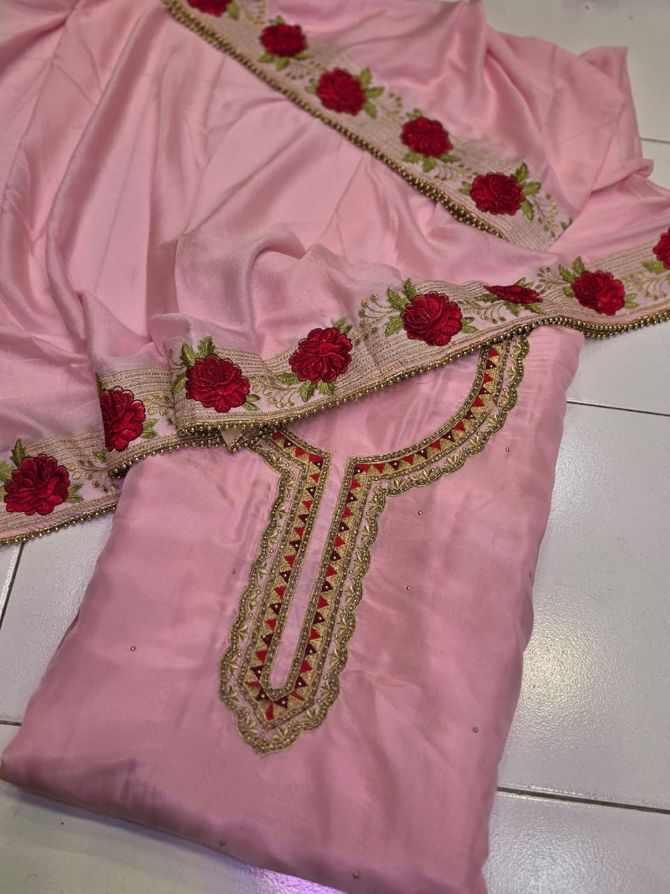 Pink floral salwar suit Indian salwar kameez Saffronfashionindia