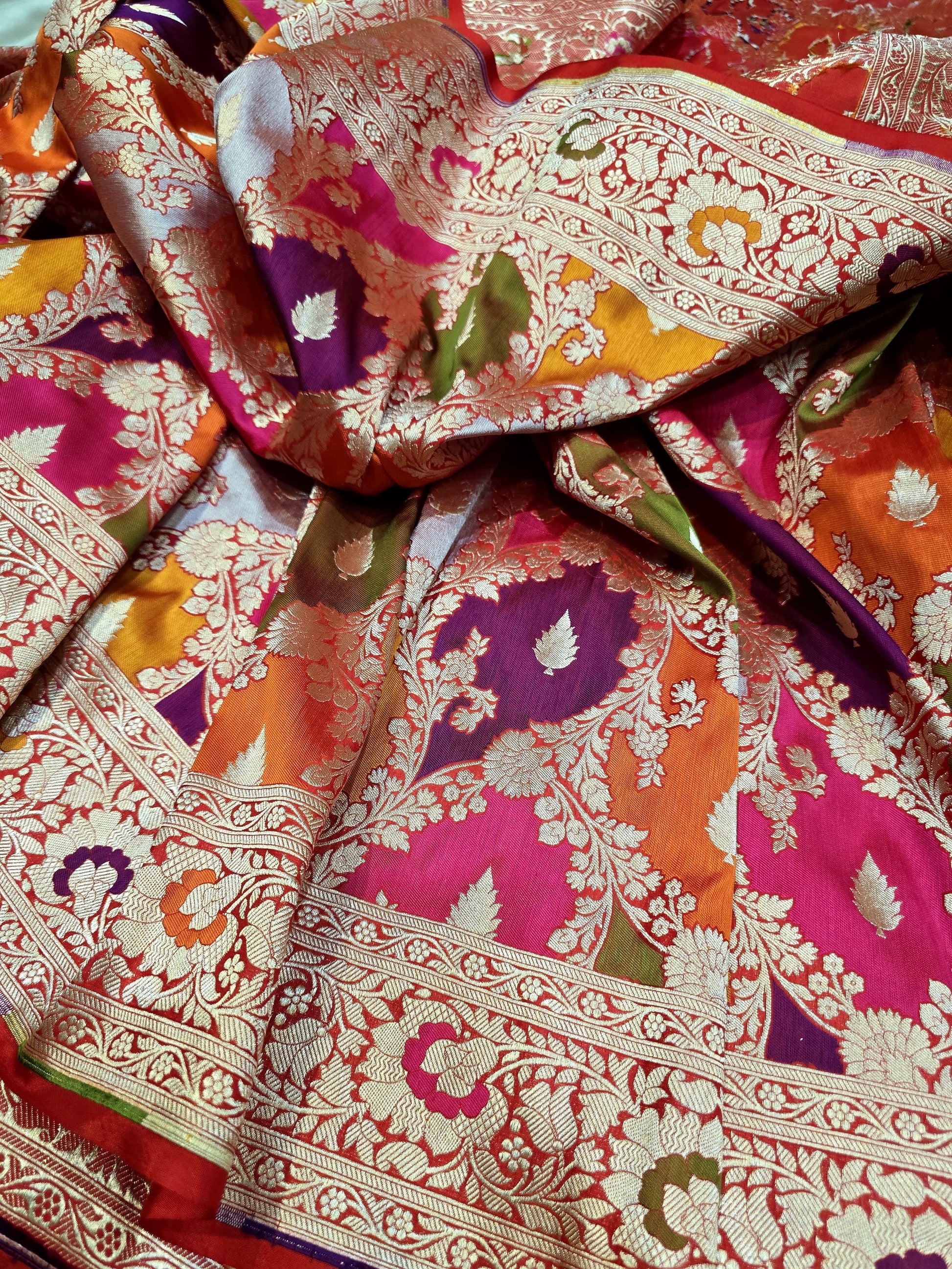 Banarsi Rangkat saree Indian beautiful saree blouse - Saffronfashionindia