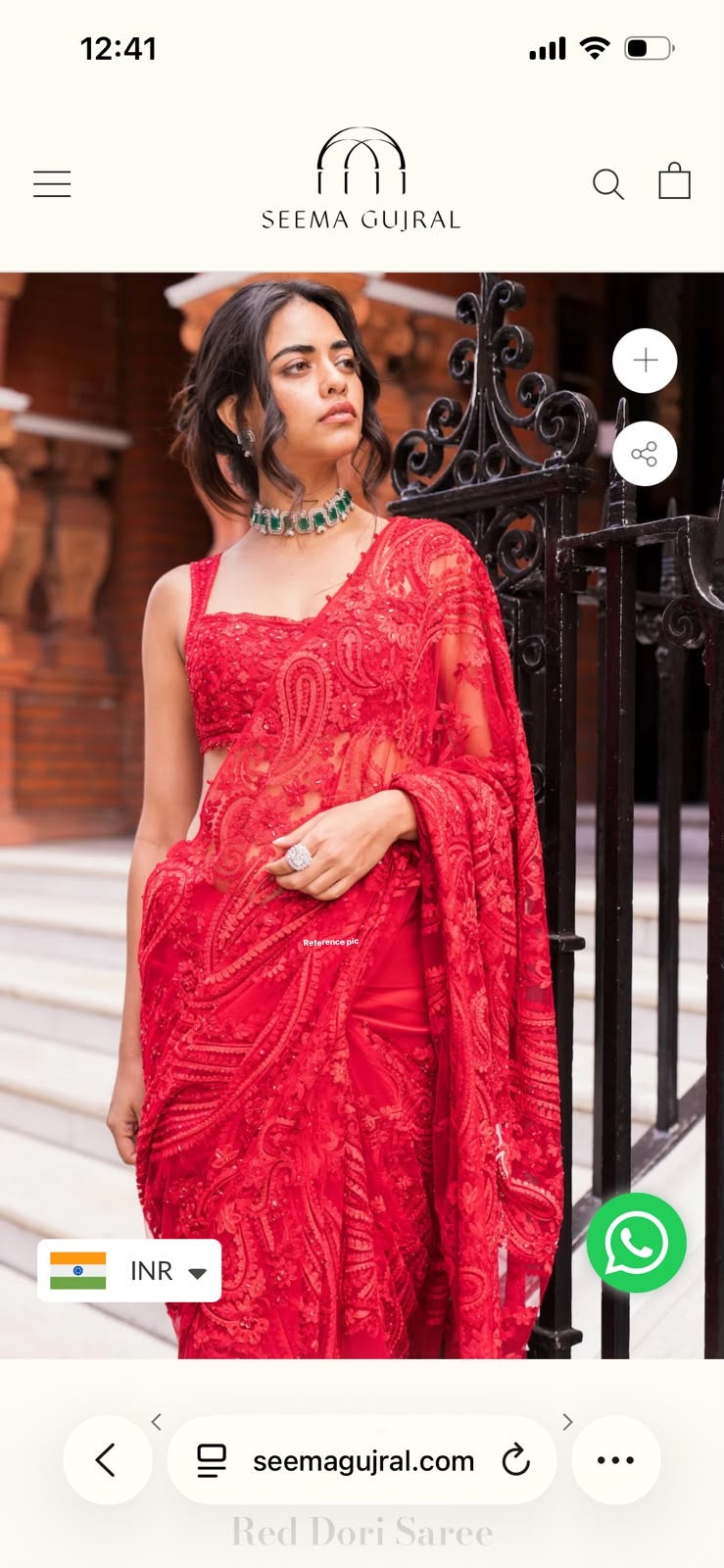 Red bridal saree net sari blouse wedding sarees Partywear sarees SaffronFashion