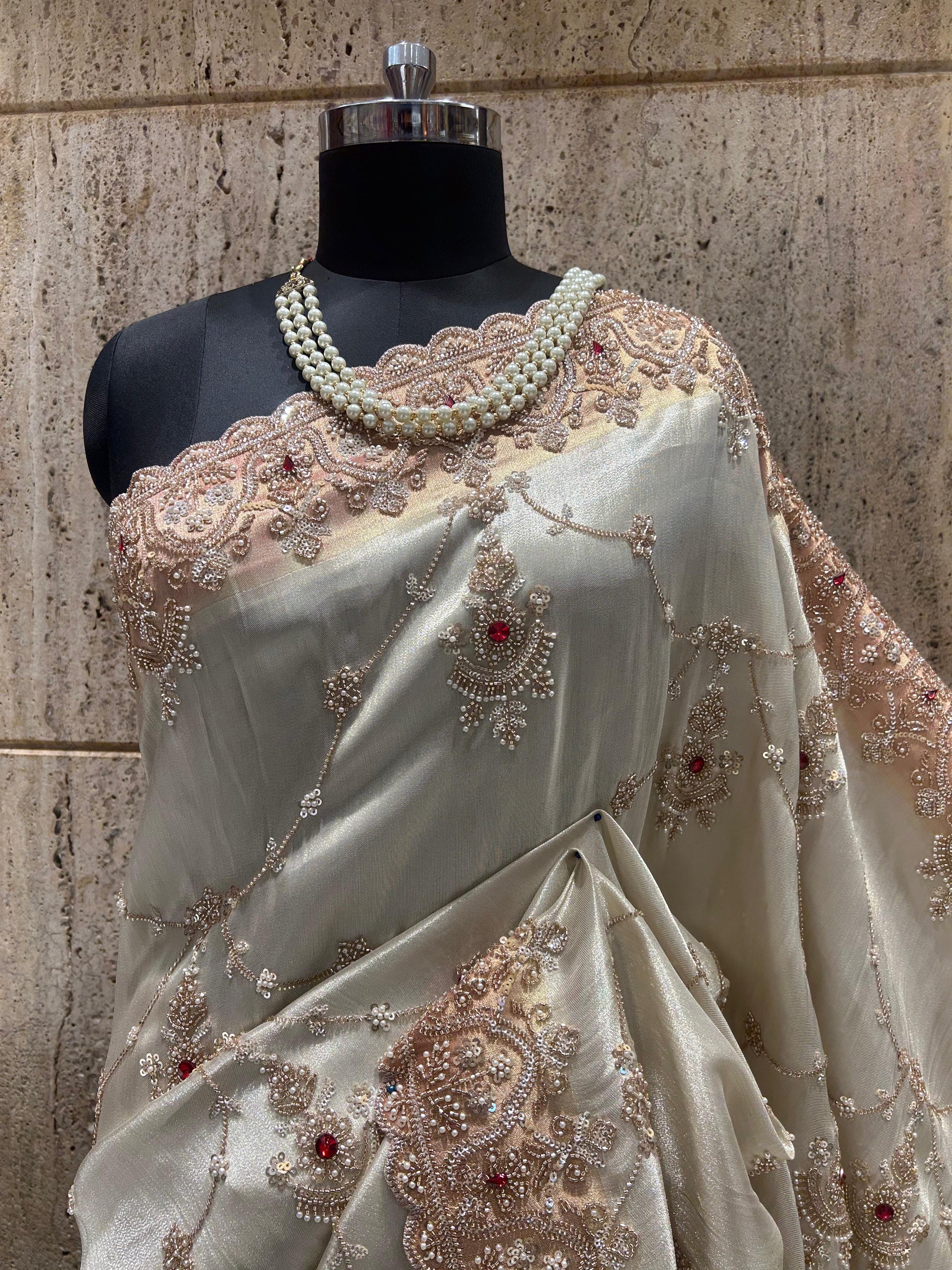Silk Kanjeevaram saree wedding sari reception saree blouse Saffronfashionindia