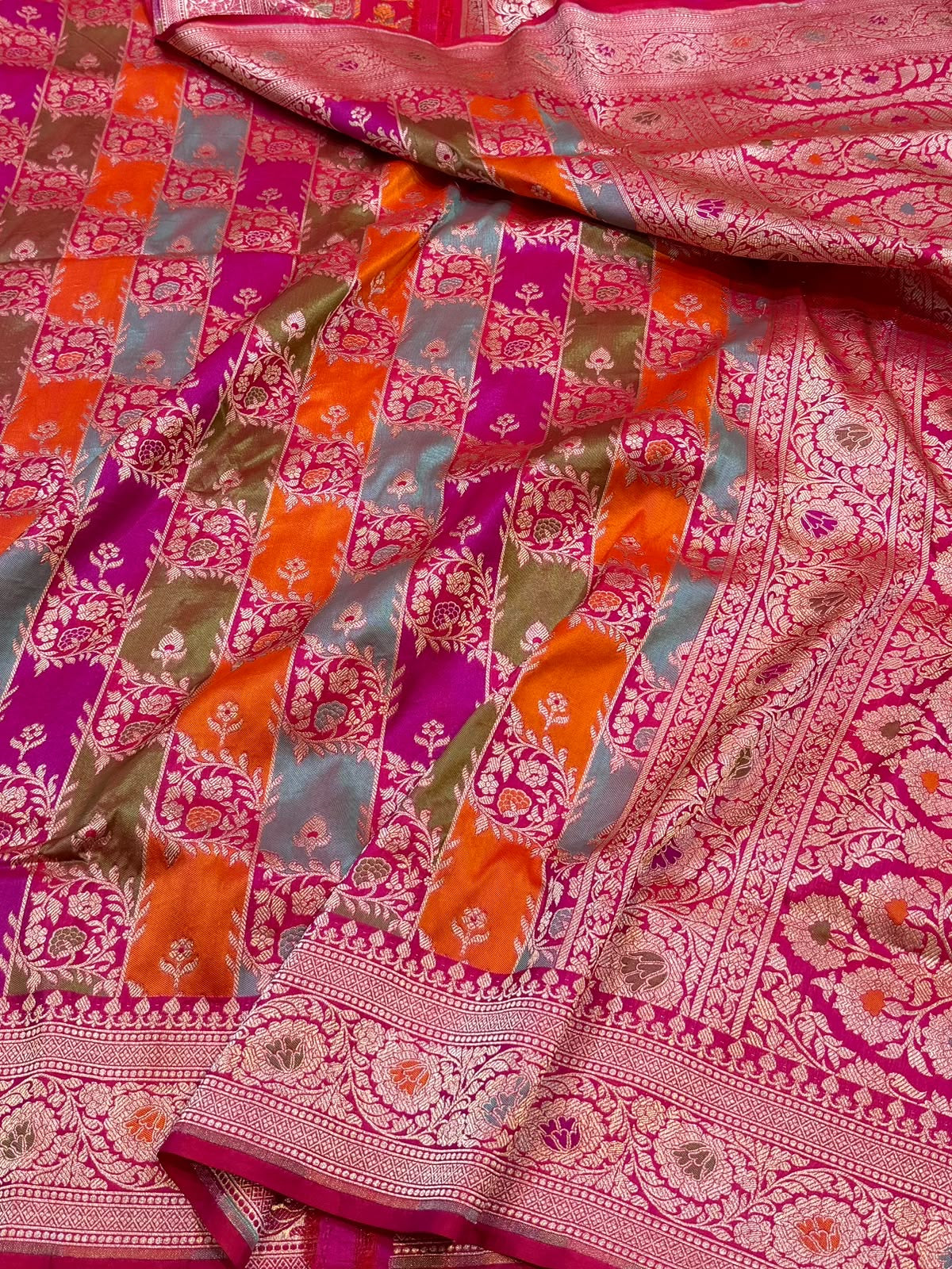 Woven katan pure silk saree rangkat silk saree Indian sari blouse Saffronfashionindia