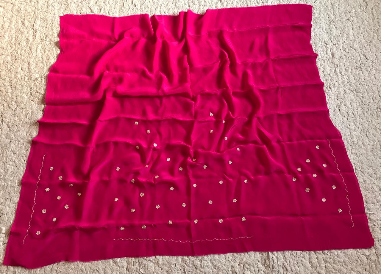 Pink Premium Satin Sarees partywear sarees - Saffronfashionindia
