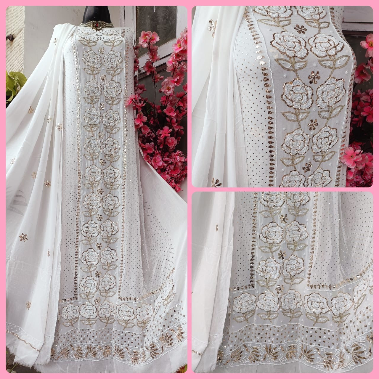 Classic Royal Chikankari dress Indian suit - Saffronfashionindia