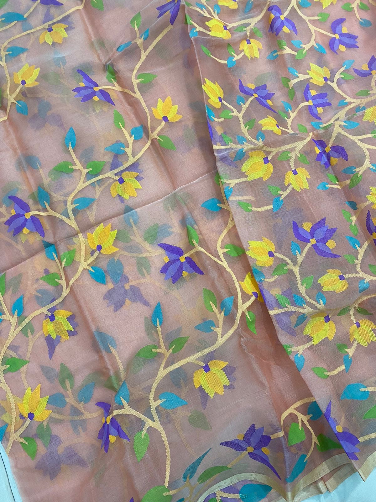 Gandhari floral Tantuj jamdani sarees traditional Indian saree - Saffronfashionindia
