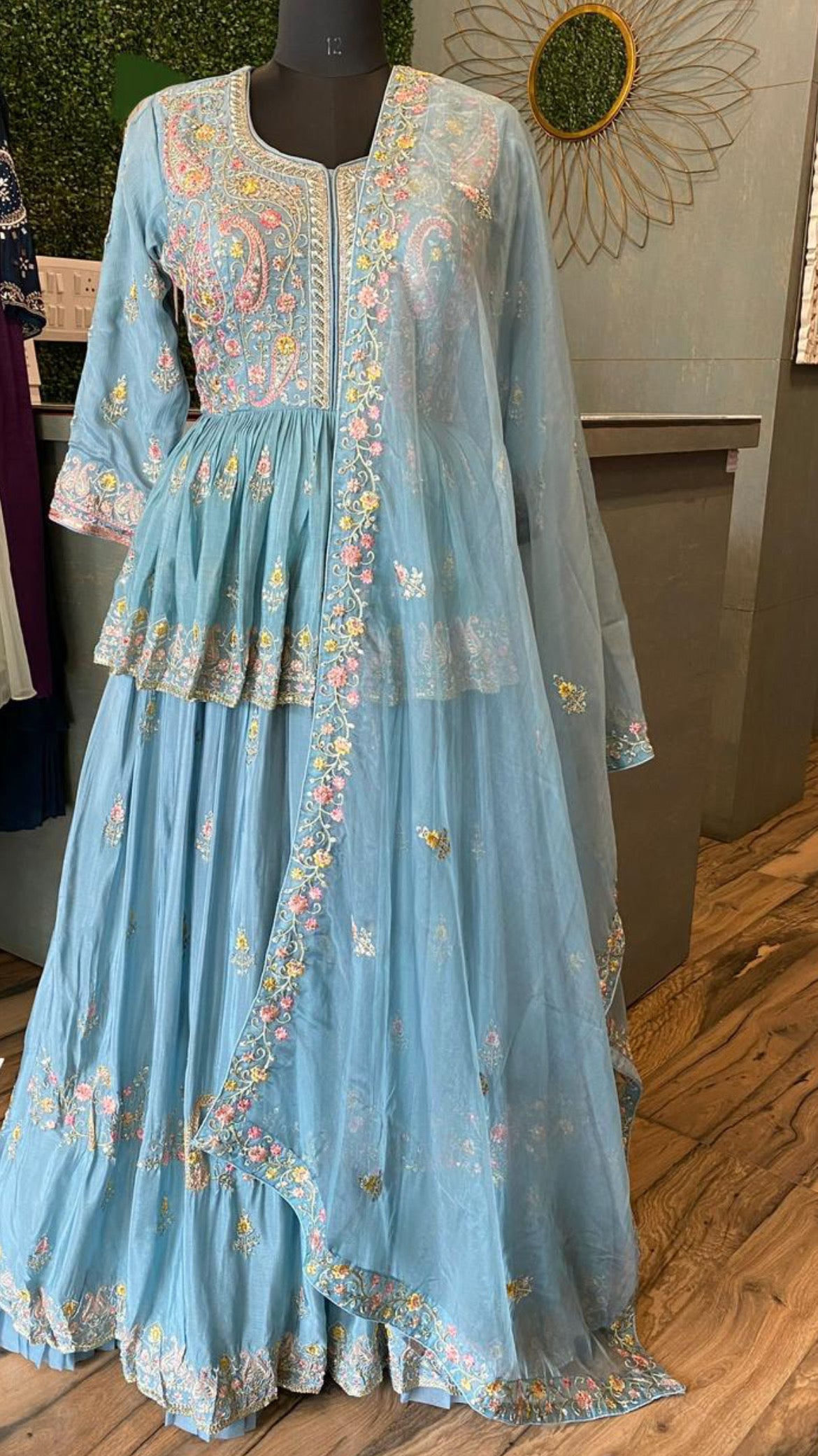 Firoz blue dress indowestern dress - Saffronfashionindia