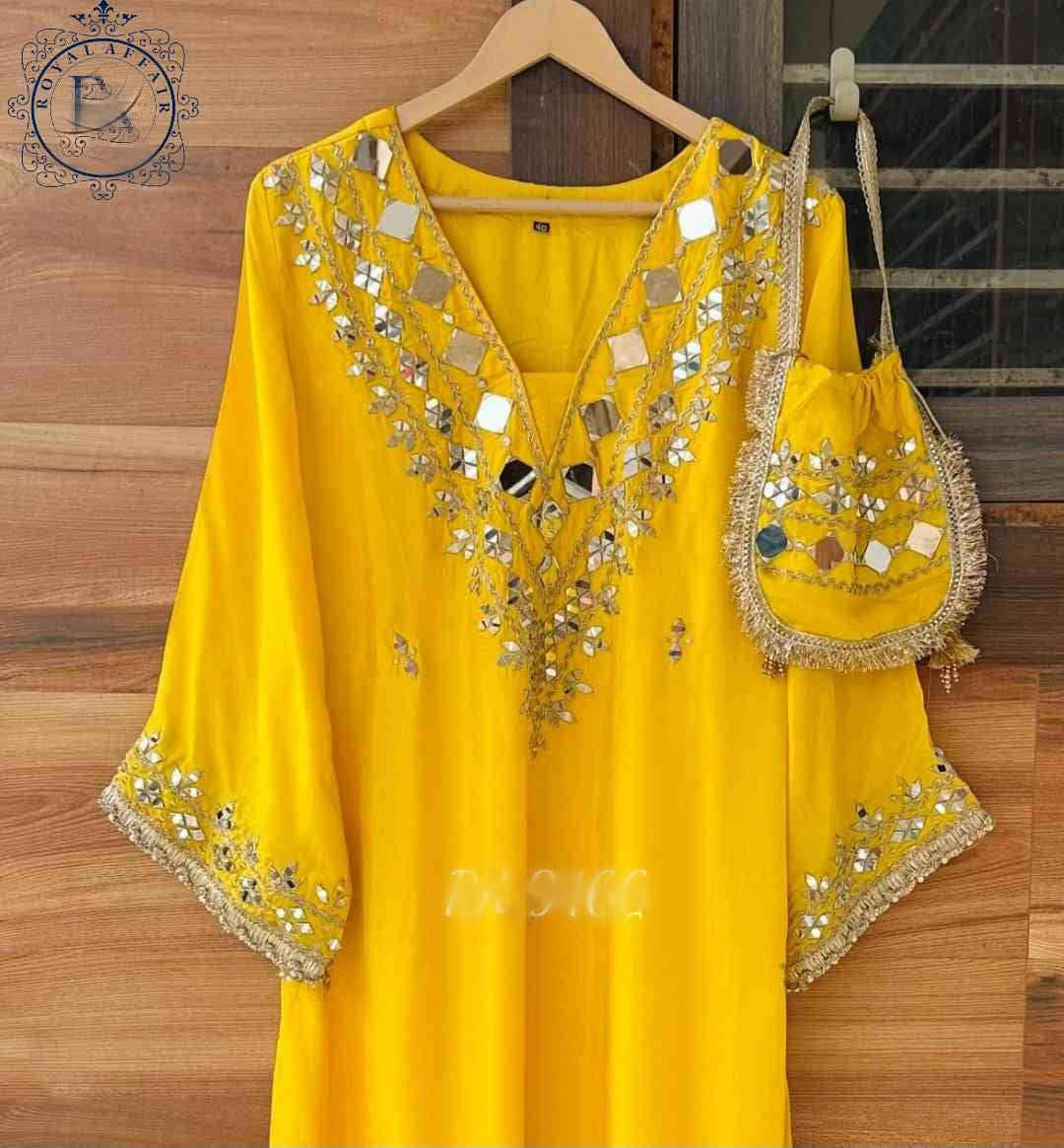 Silk designer stitched shirt Partywear dress Saffronfashionindia