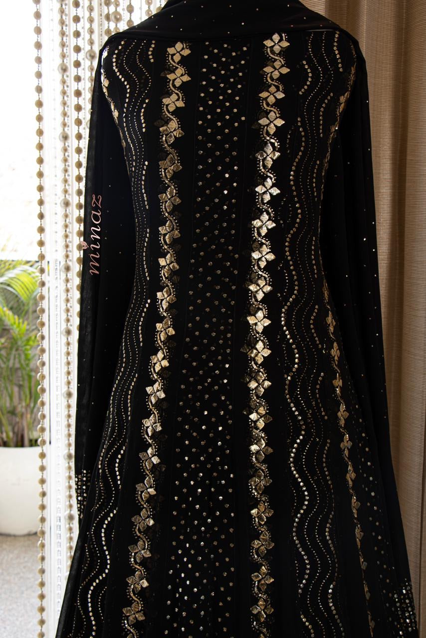 Black Anarkali Dress Indian Dress - Saffronfashionindia