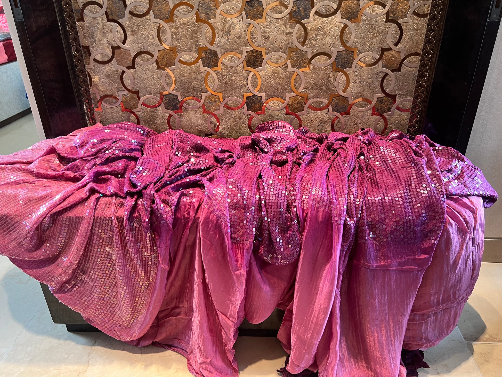 Purple Shaded Sequins Saree Partywear Saree Women Sari - Saffronfashionindia