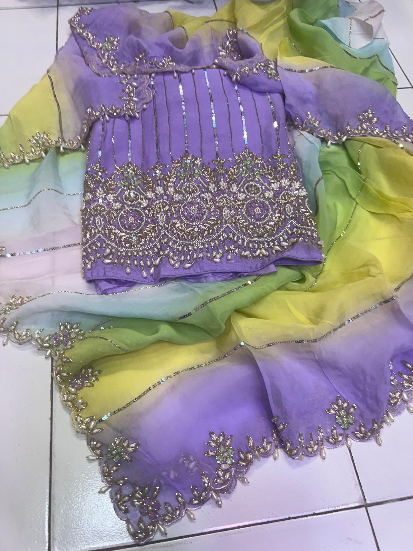 Raviza Punjabi Salwar Suit organza suit - Saffronfashionindia