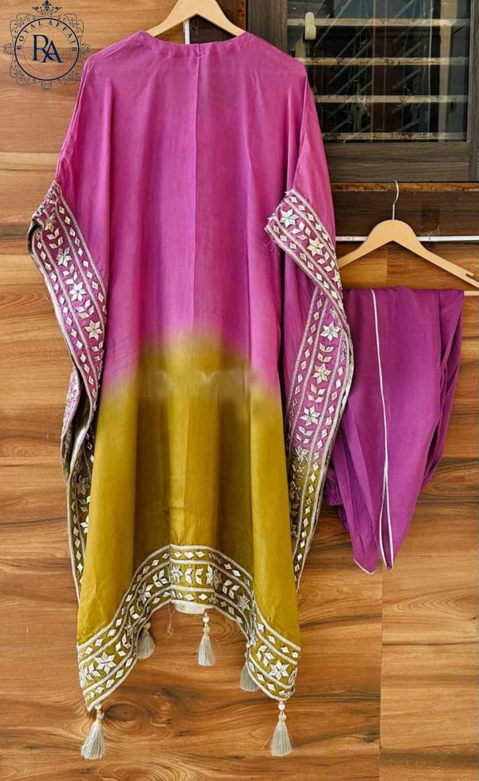 Kaftan Set Gottapatti kaftan party wear dresses - Saffronfashionindia