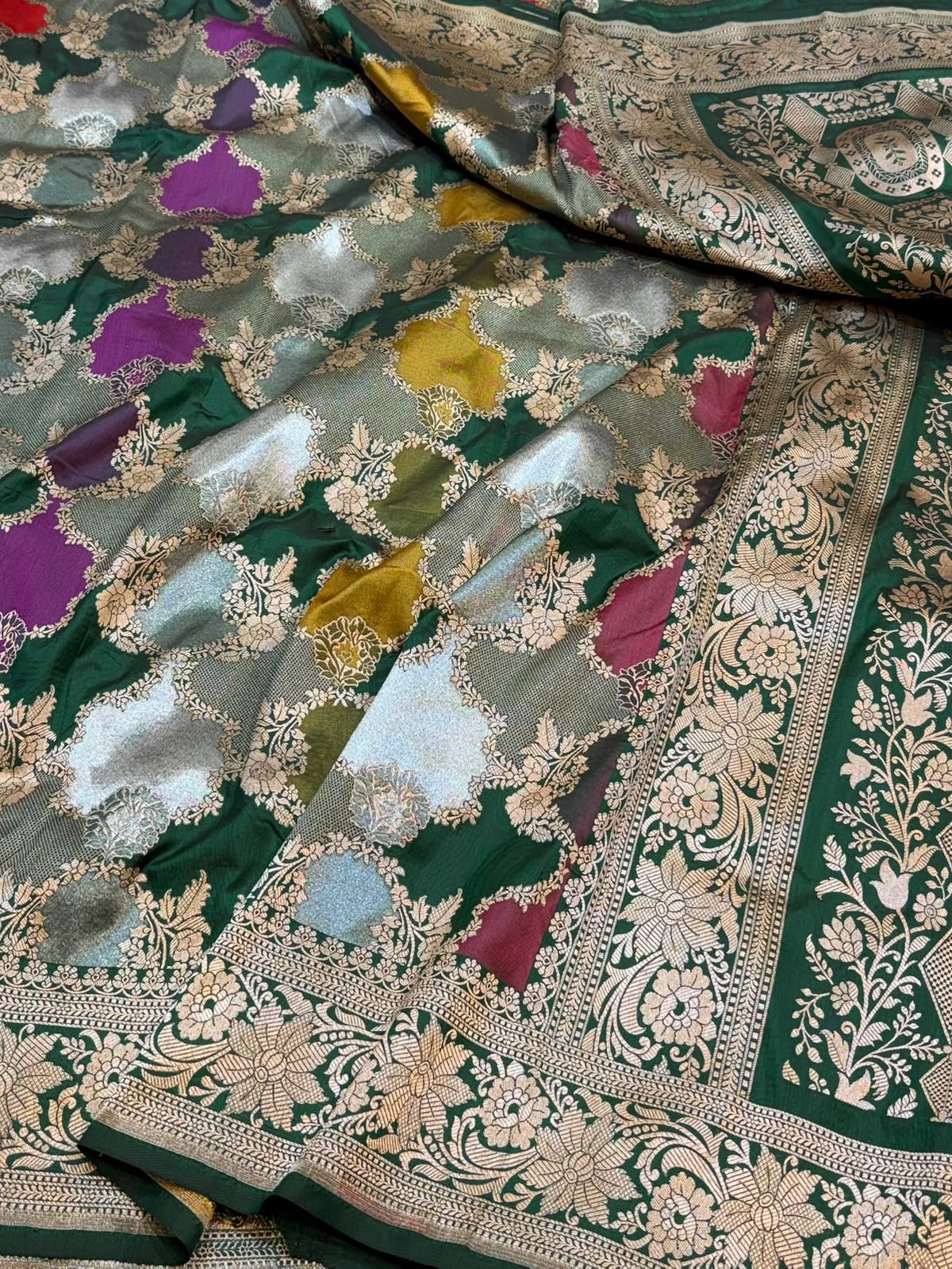 Woven katan pure silk saree rangkat silk saree Indian sari blouse Saffronfashionindia