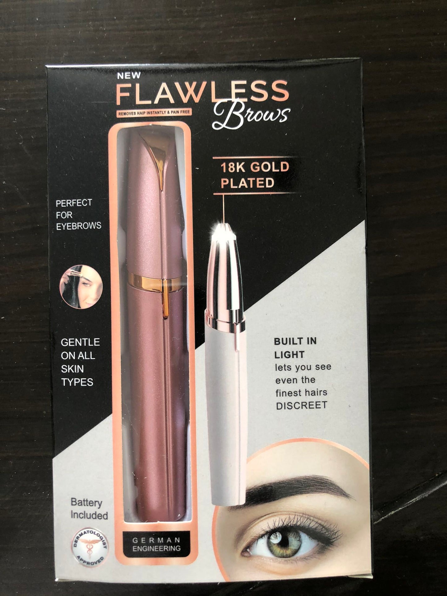 Mini Electric Eyebrow Trimmer Lipstick Brows Pen Hair Remover Painless Razor Epilator with LED Light - Saffronfashionindia