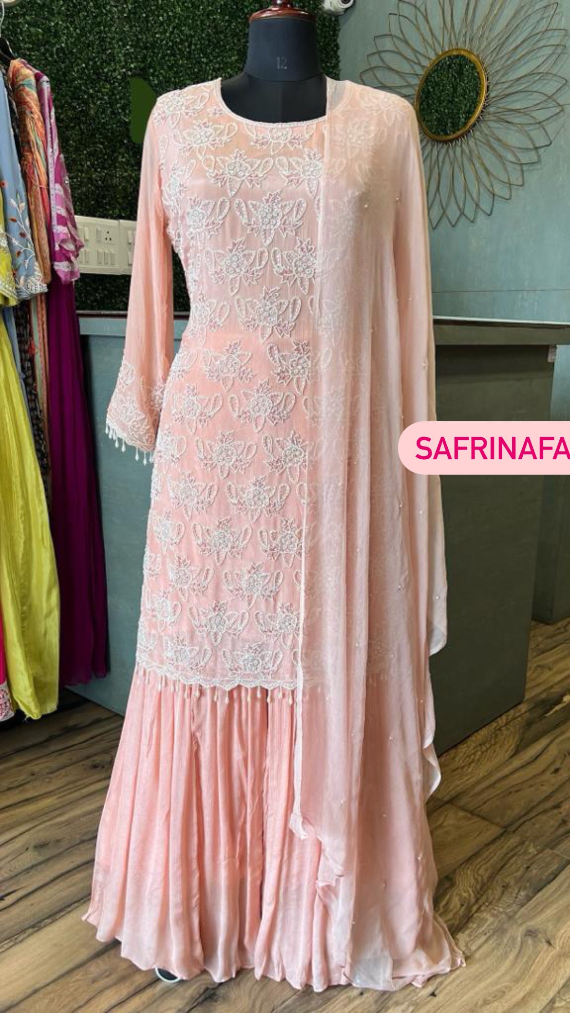 Vanilla kurta dress indowestern dress beautiful dress - Saffronfashionindia