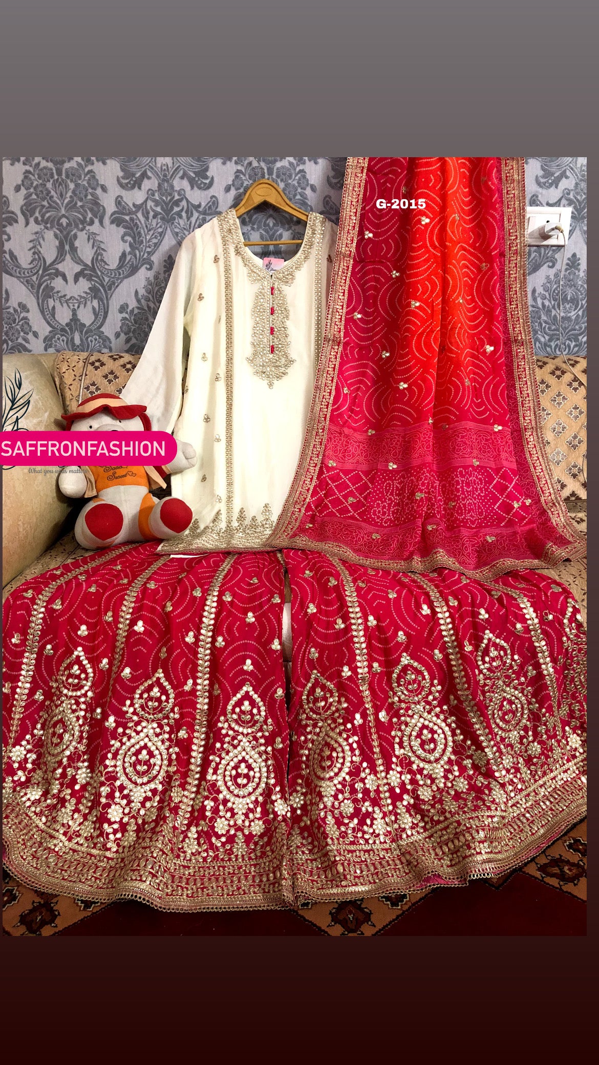 Gottapatti sharara dress Pakistani dress Indian sharara suit - Saffronfashionindia