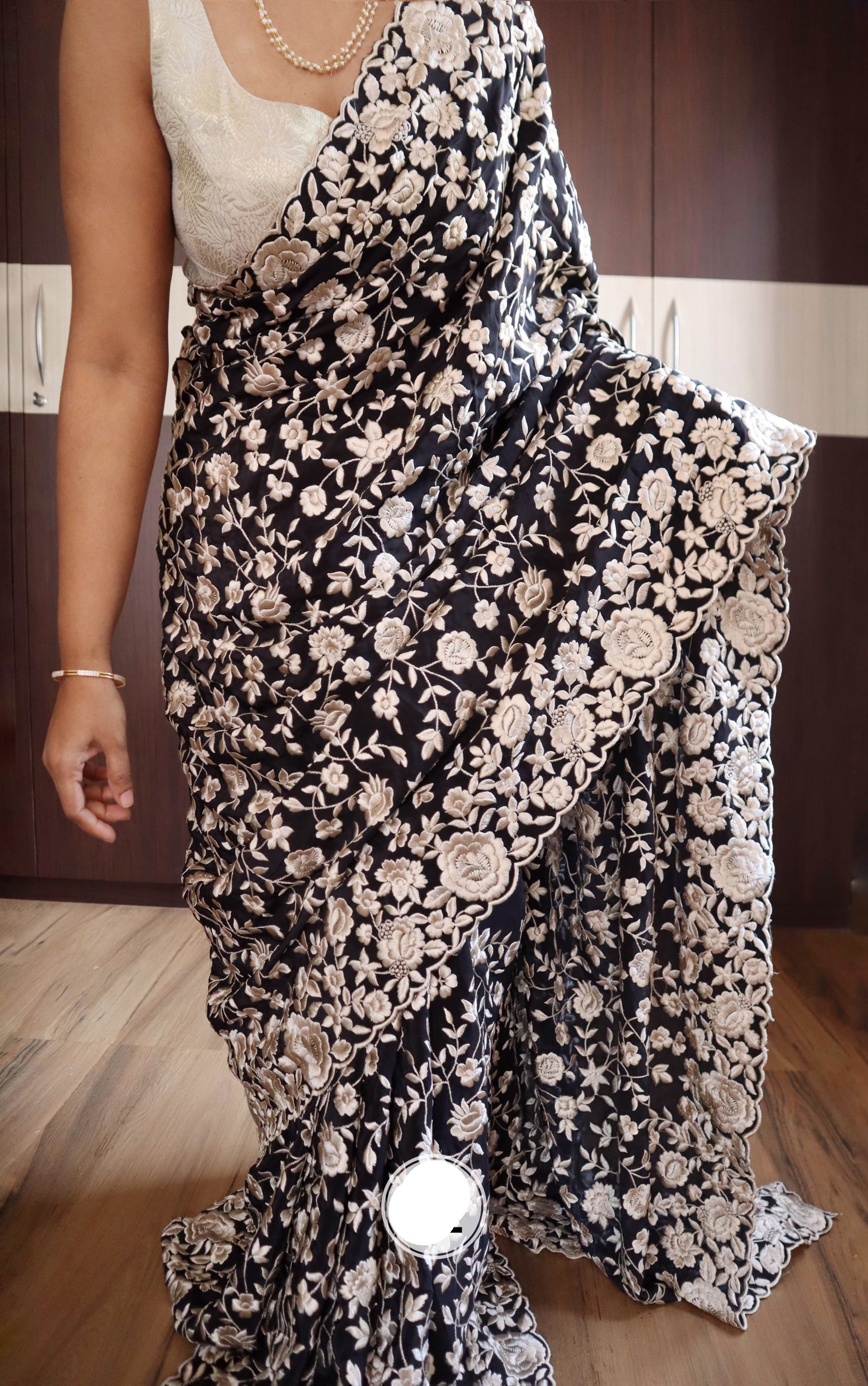 Luvisha Parsi inspired saree crepe beautiful sarees SaffronFashion