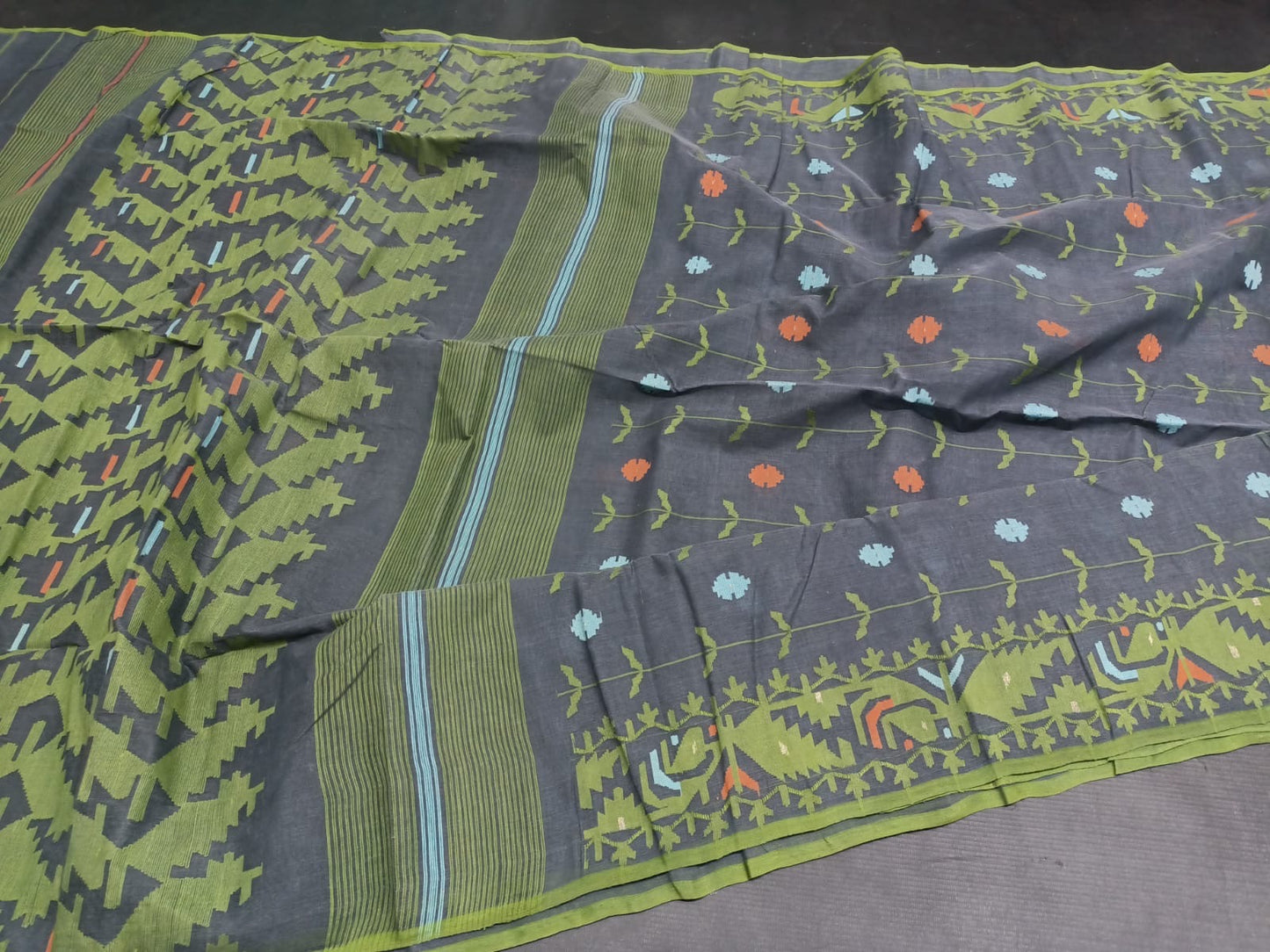 Nuzrat cotton jamdani Indian sarees - Saffronfashionindia