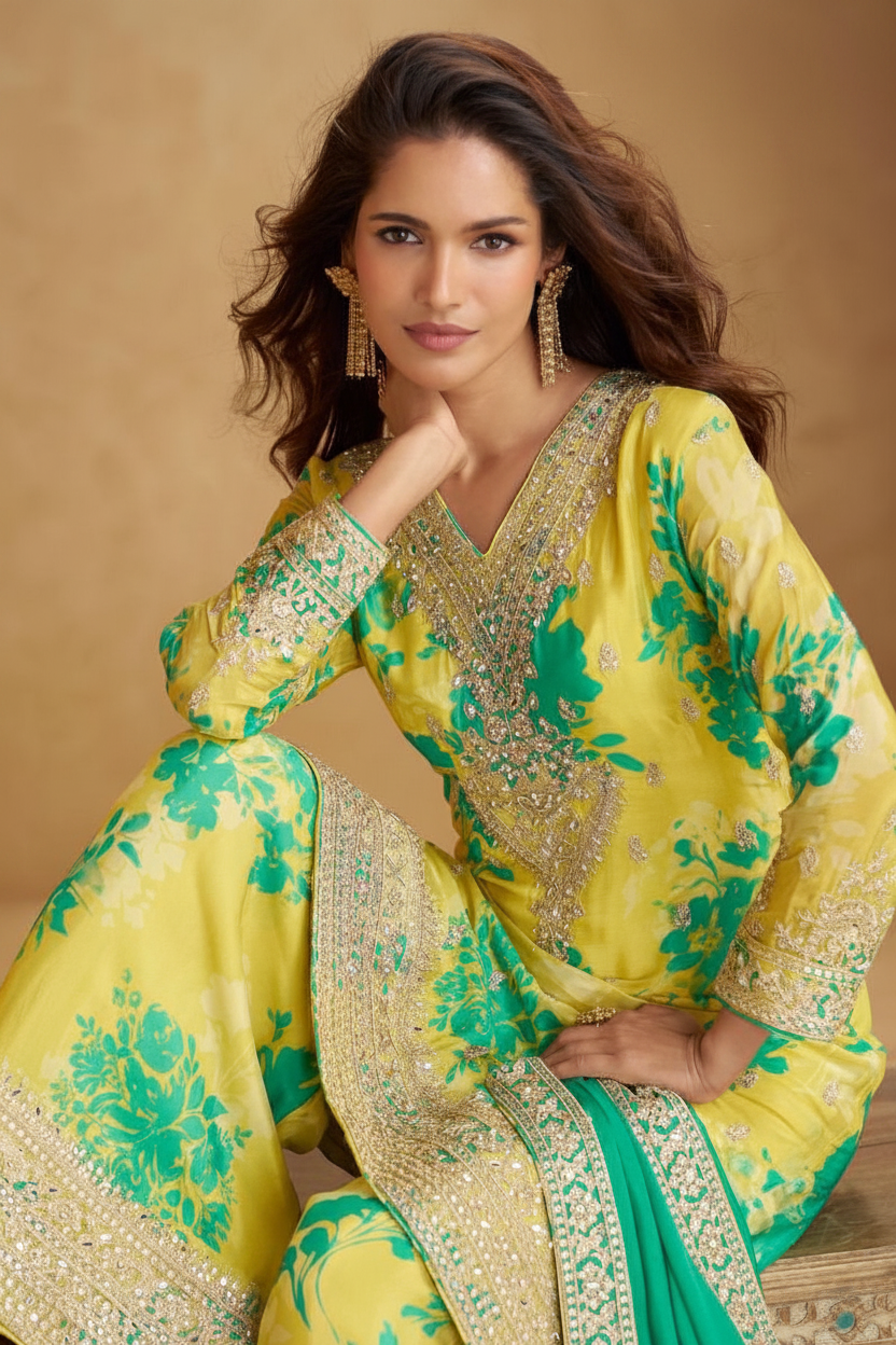 Printed dress designer inspired stitched dress women dresses Saffronfashionindia