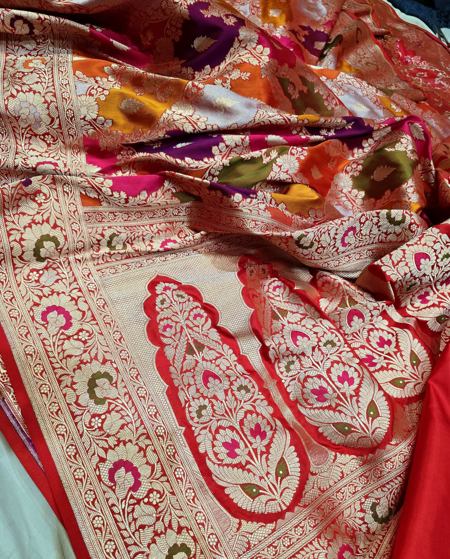 Banarsi Rangkat saree Indian beautiful saree blouse - Saffronfashionindia