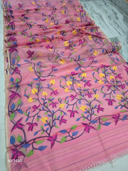 Muslin Handwoven Jamdani saree Indian sarees premium sari - Saffronfashionindia