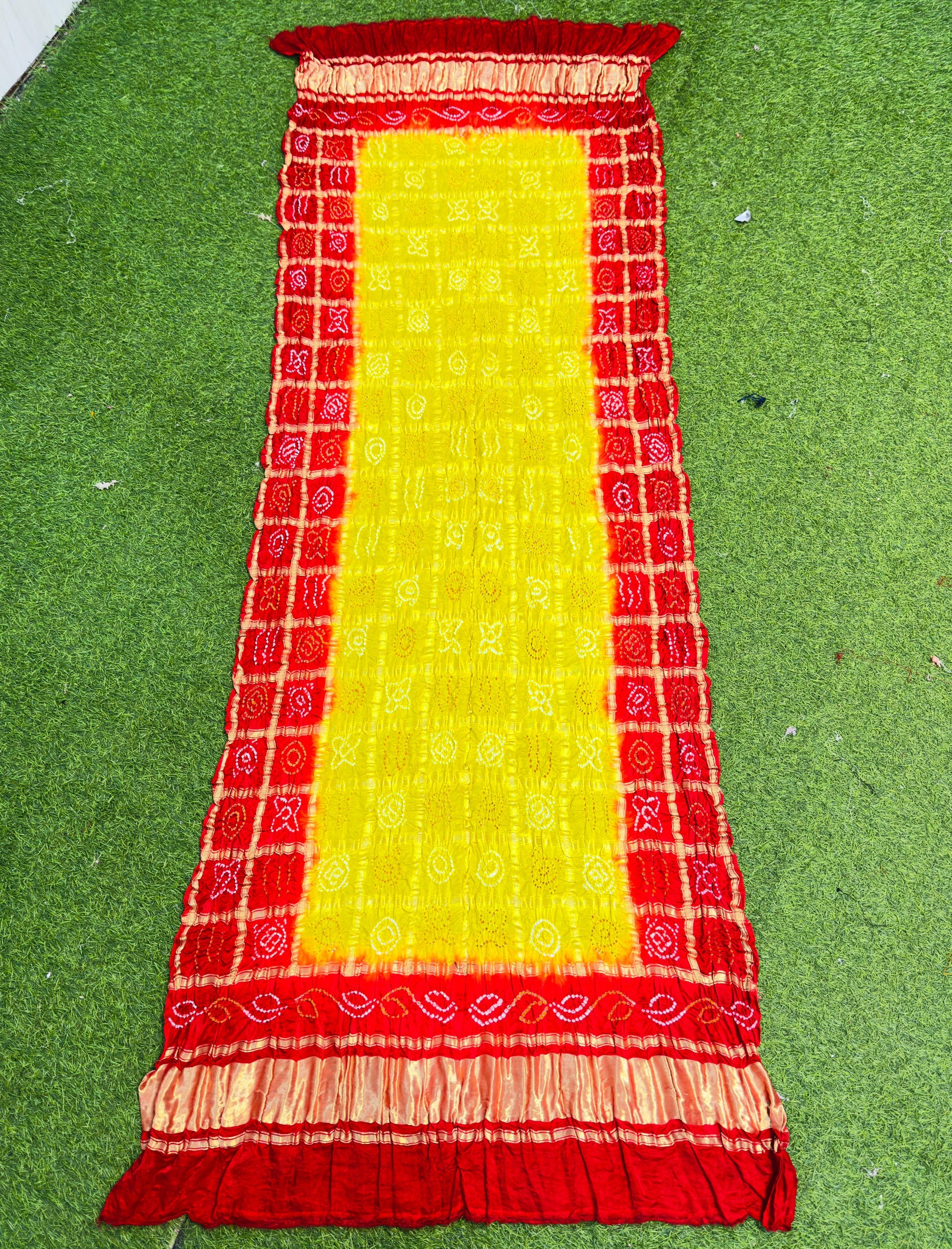 Yellow dupatta gajji silk dupatta Indian dupatta wedding bridal dupatta SaffronFashion