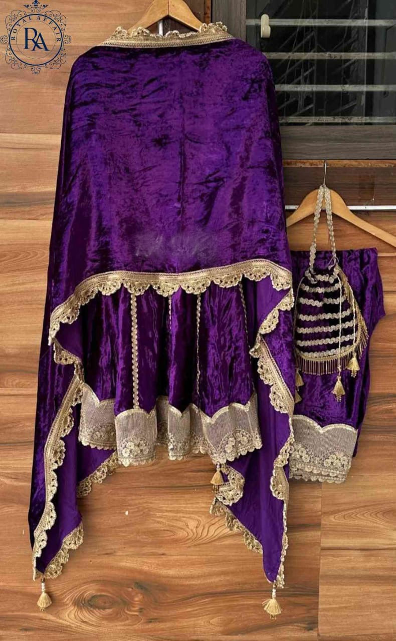 Velvet Salwar Suit Anarkali Salwar kameez - Saffronfashionindia