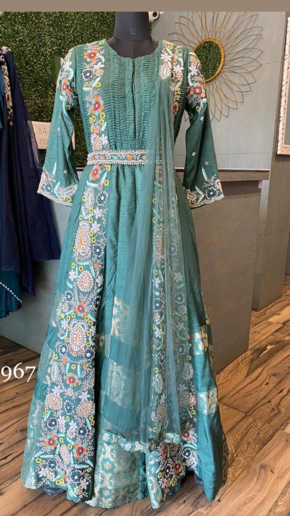Turquoise Indowestern dress Indian Pakistani Dress - Saffronfashionindia