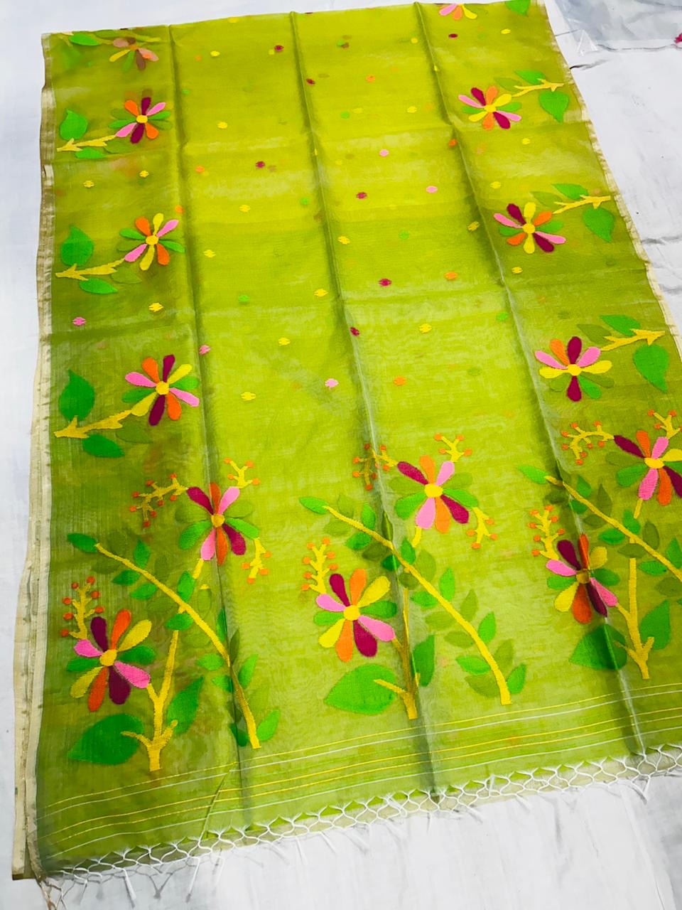 Manjulika weaving jamdani Saree - Saffronfashionindia