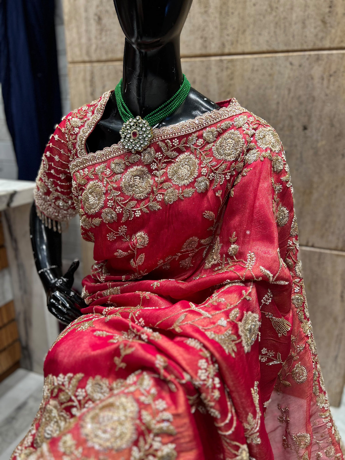 Designer silk Kanjeevaram saree wedding sari blouse Saffronfashionindia
