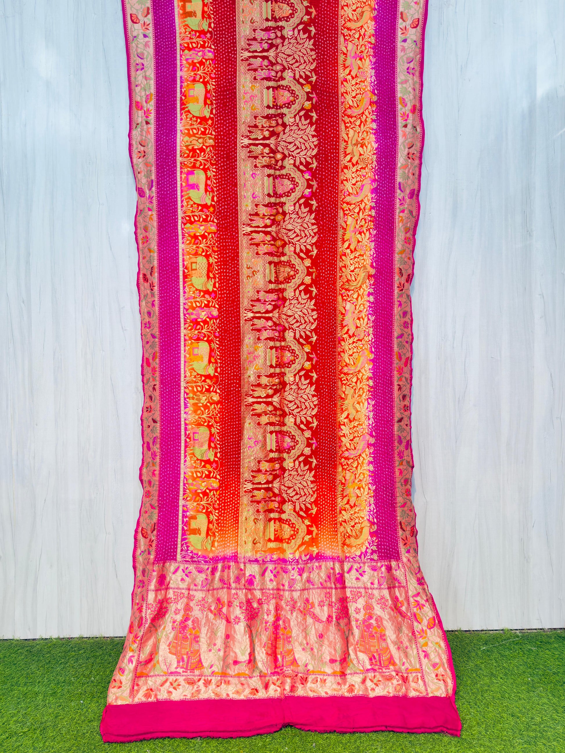 Banarsi meenakari saree Indian traditional sarees blouse SaffronFashion