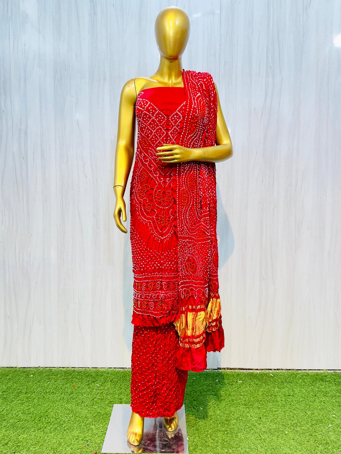 Bandhani salwar suit gajji silk suit women salar suit Indian Salwar kameez Saffronfashionindia