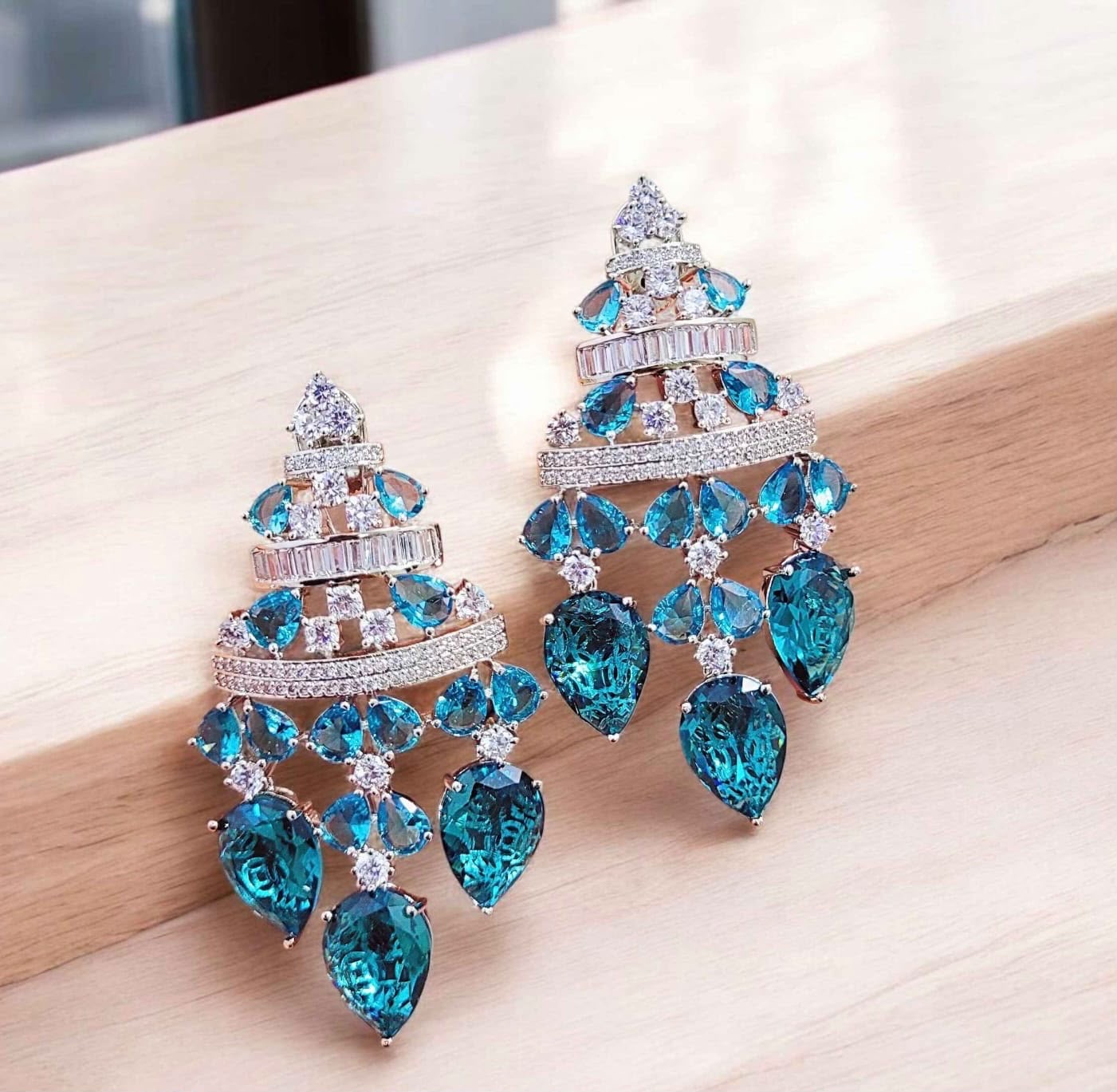 Stone earrings for women cocktail earrings partywear earrings SaffronFashion
