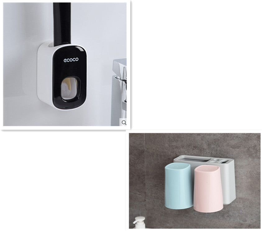 Wall Mounted Automatic Toothpaste Holder Bathroom Accessories Set Dispenser - Saffronfashionindia