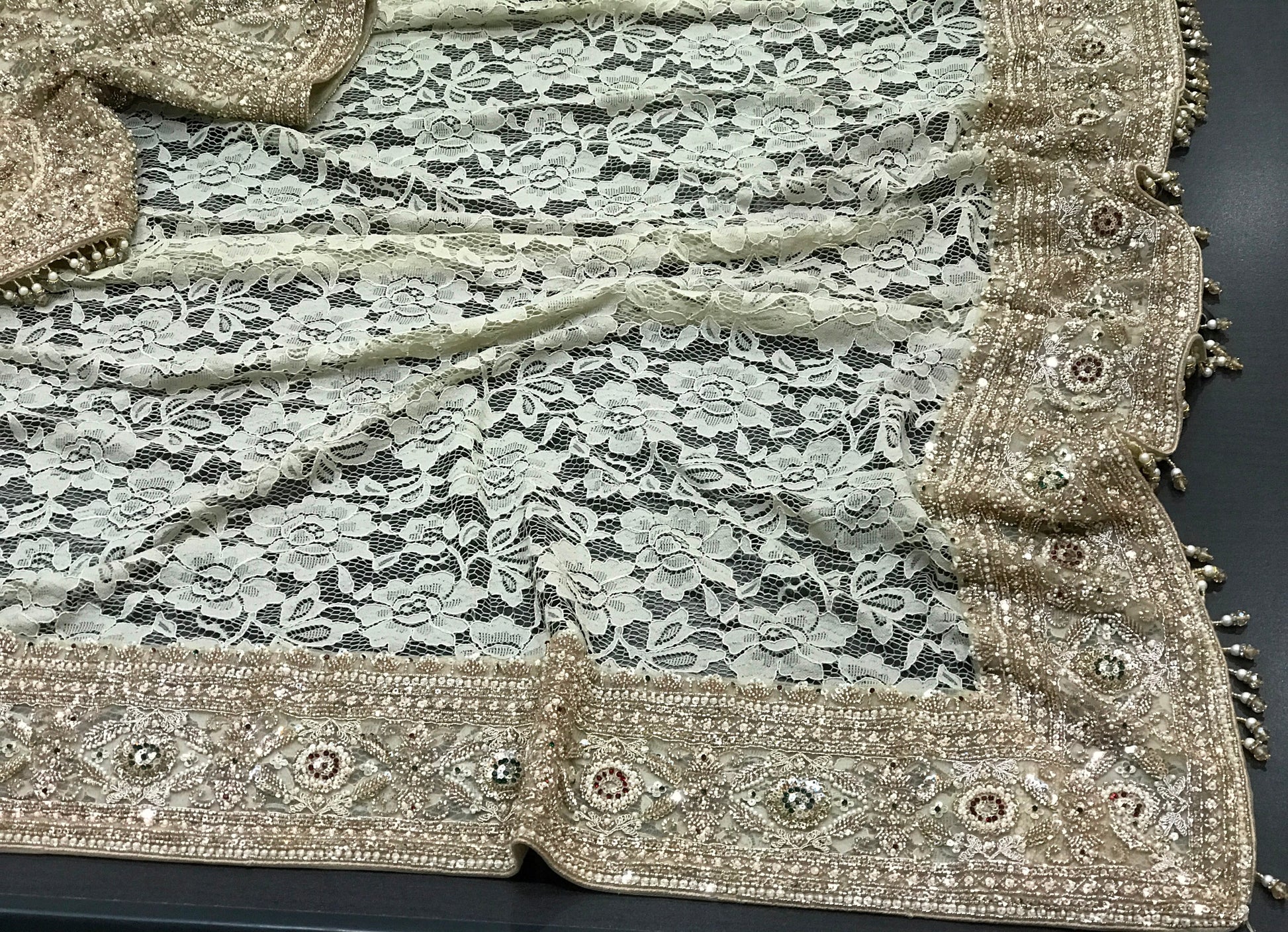 Crocia lacy saree partywear saree women saree with stitched blouse Saffronfashionindia