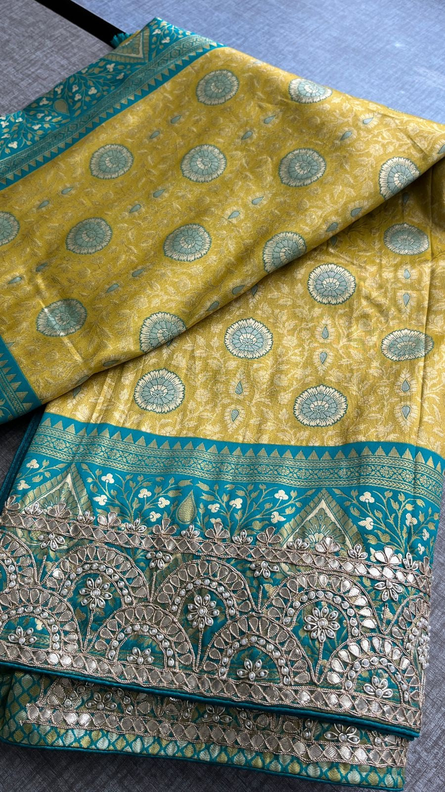 Banarsi Kanjeevaram saree gottapatti sarees - Saffronfashionindia