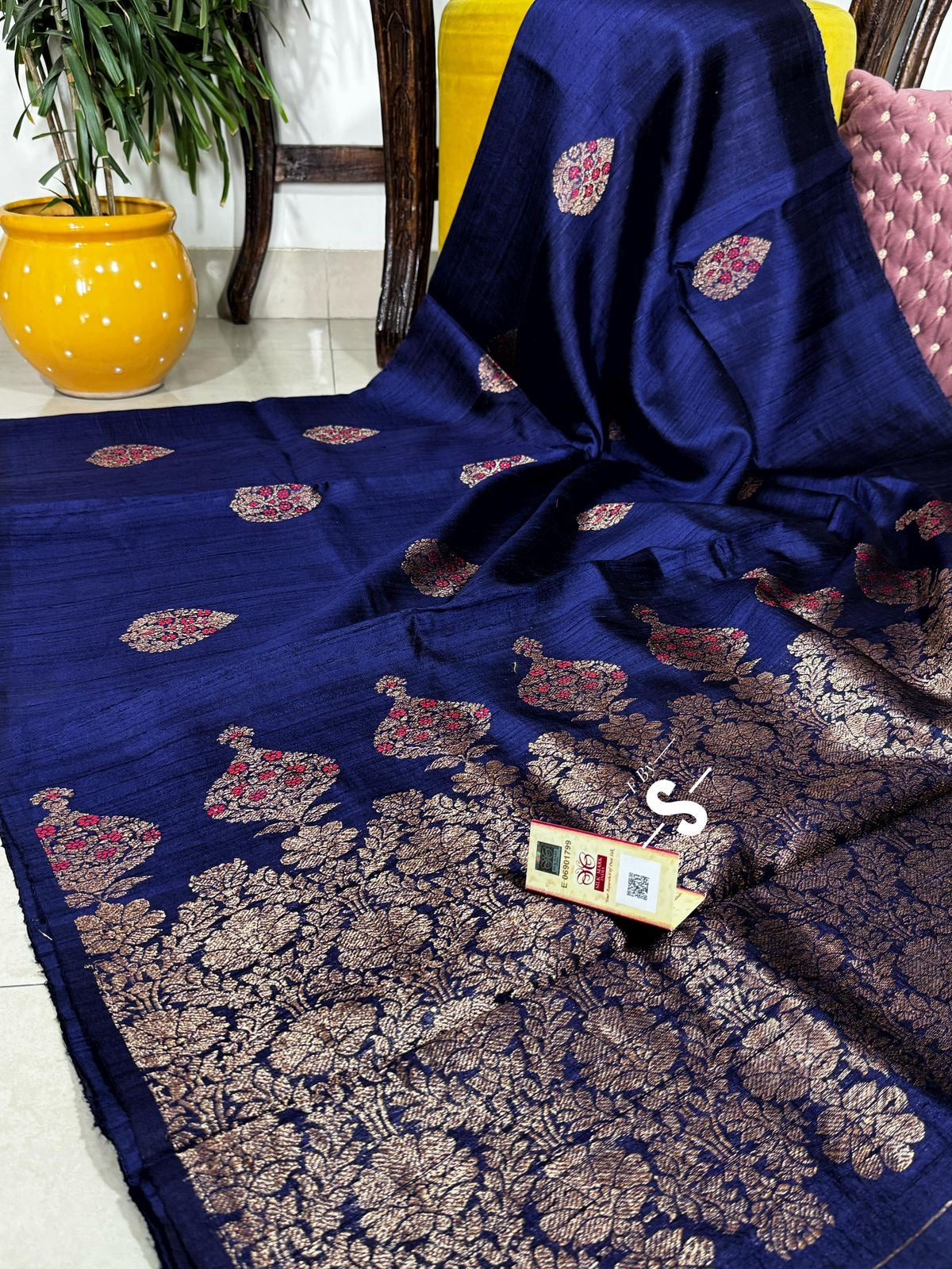 Tussar handwoven luxury saree Indian saree blouse SaffronFashion