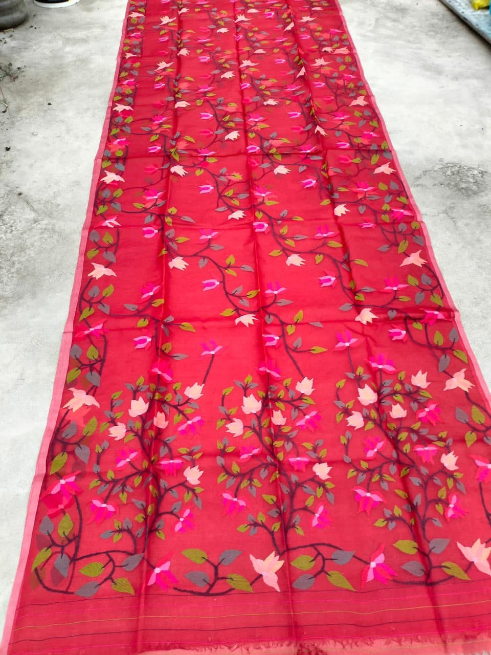 Vania muslin Tantuj handwoven saree - Saffronfashionindia