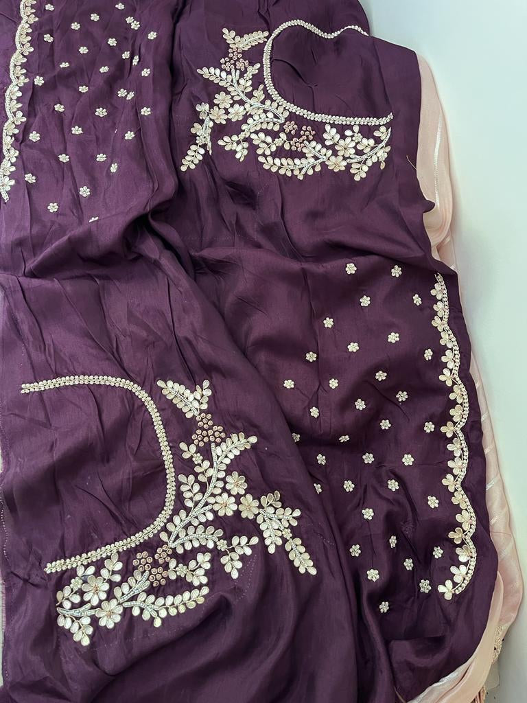 Alima striped tissue partywear saree - Saffronfashionindia