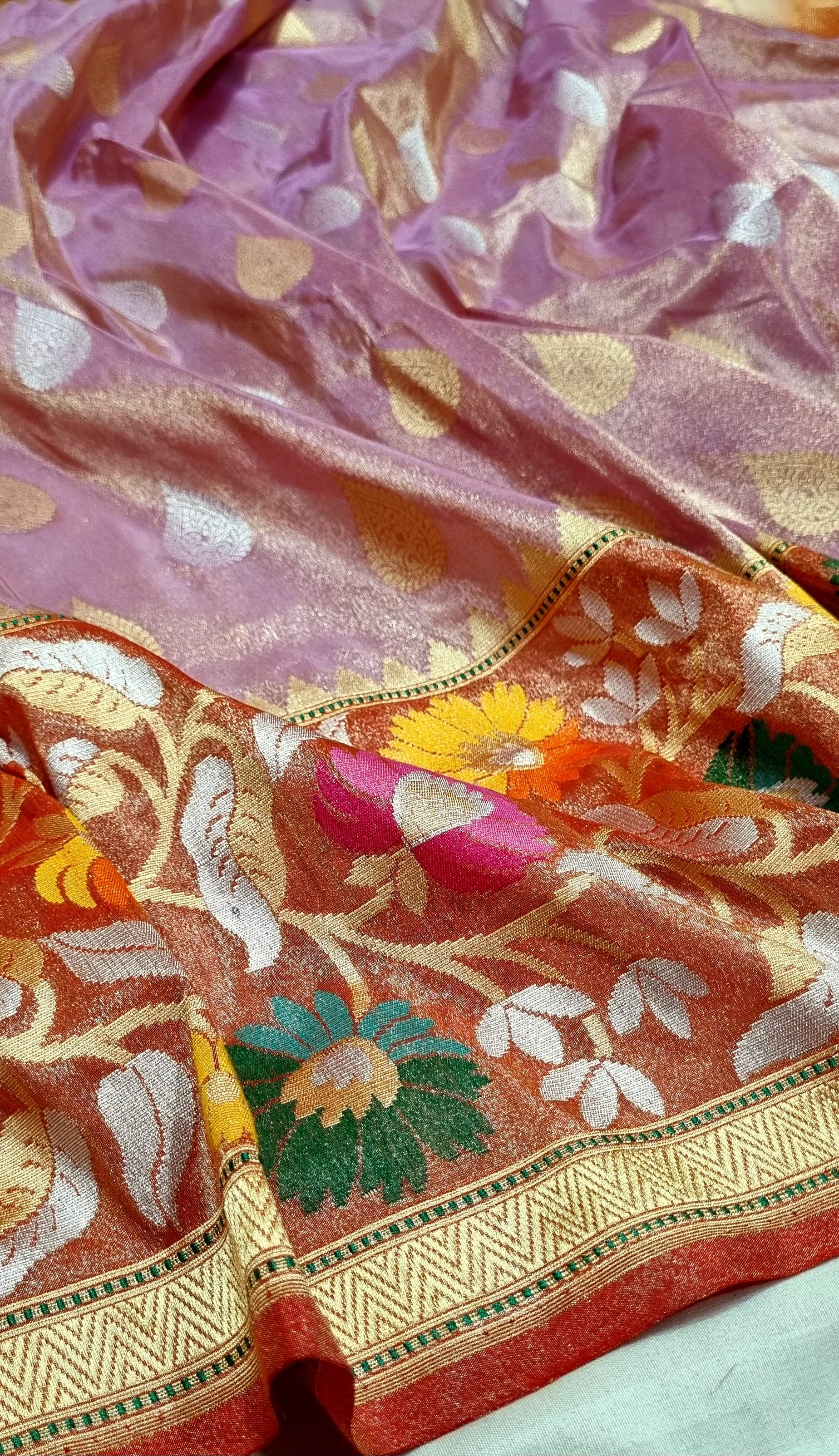 Exclusive banarsi Katan Meenakari sarees - Saffronfashionindia